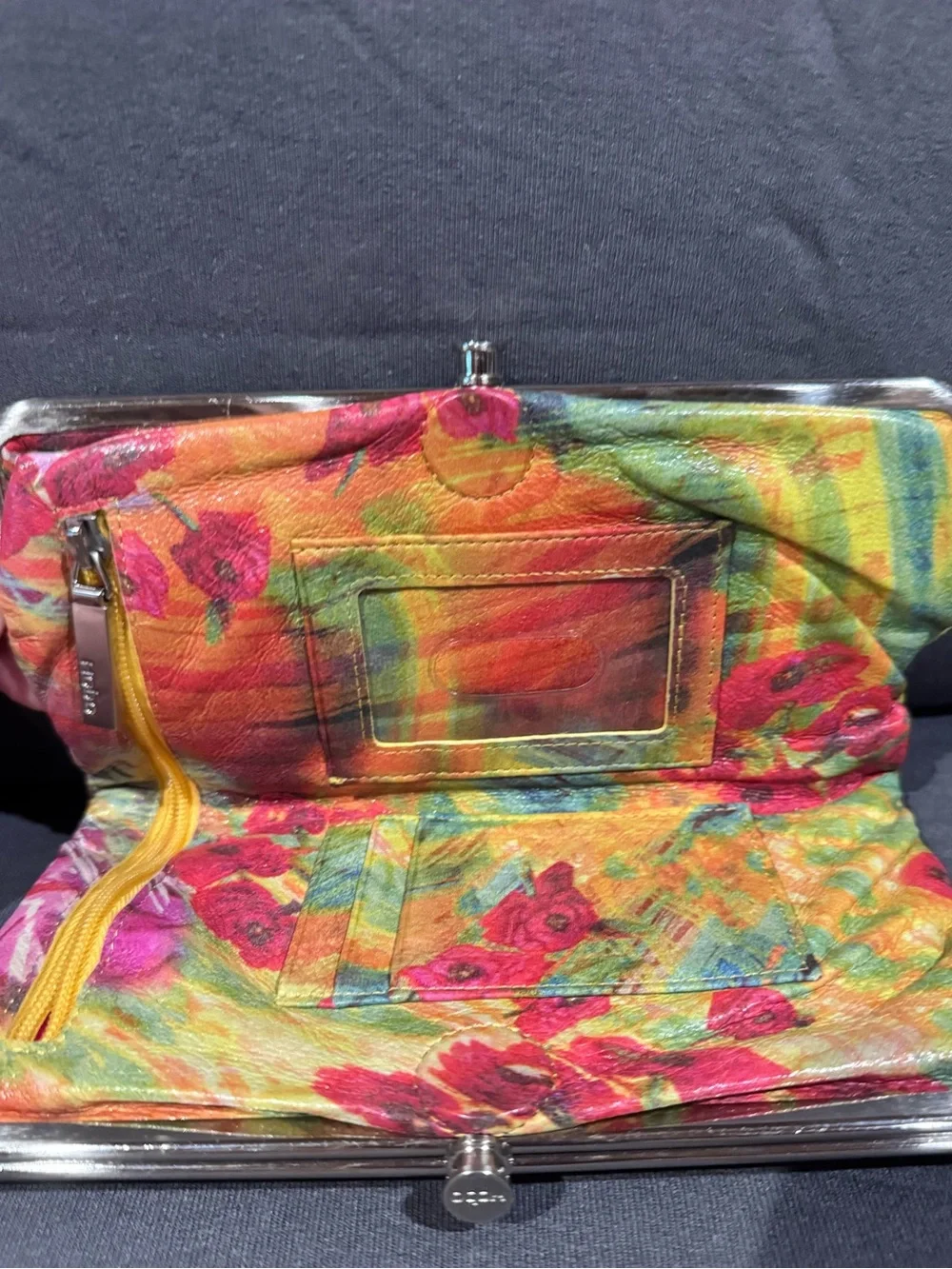 HOBO Multicolor Floral Frame Clutch Wallet